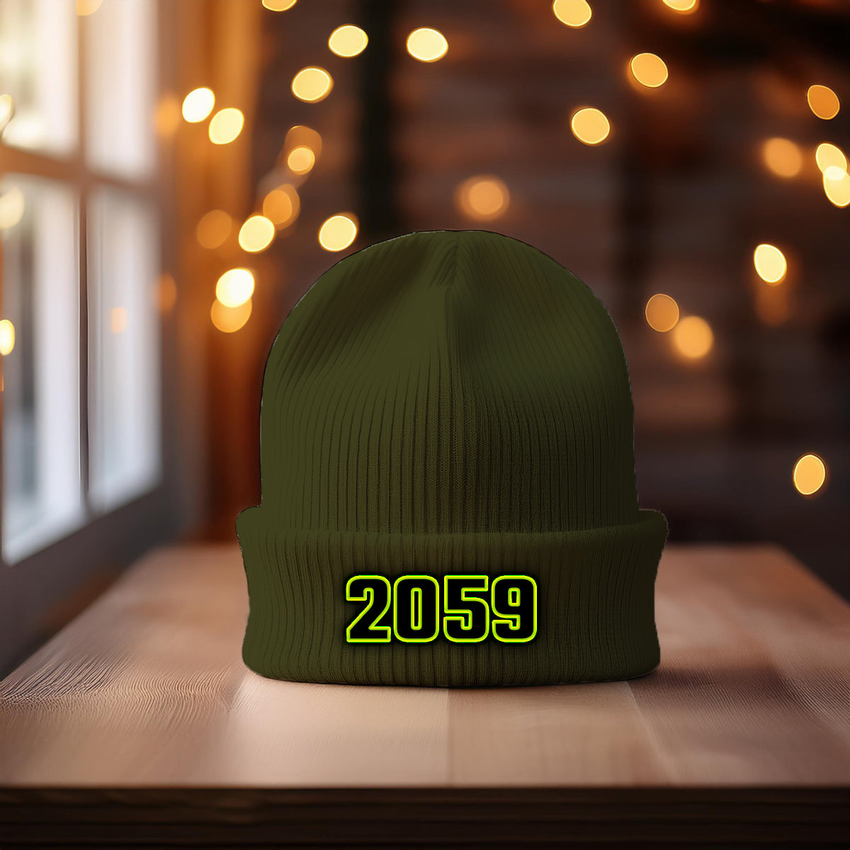 2059 Year Cuffed Beanie (Olive)
