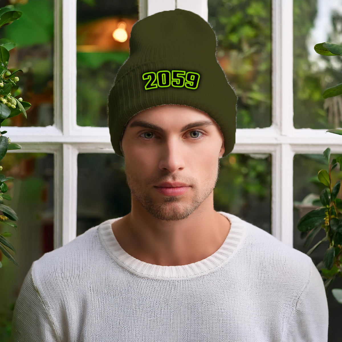2059 Year Cuffed Beanie (Olive)