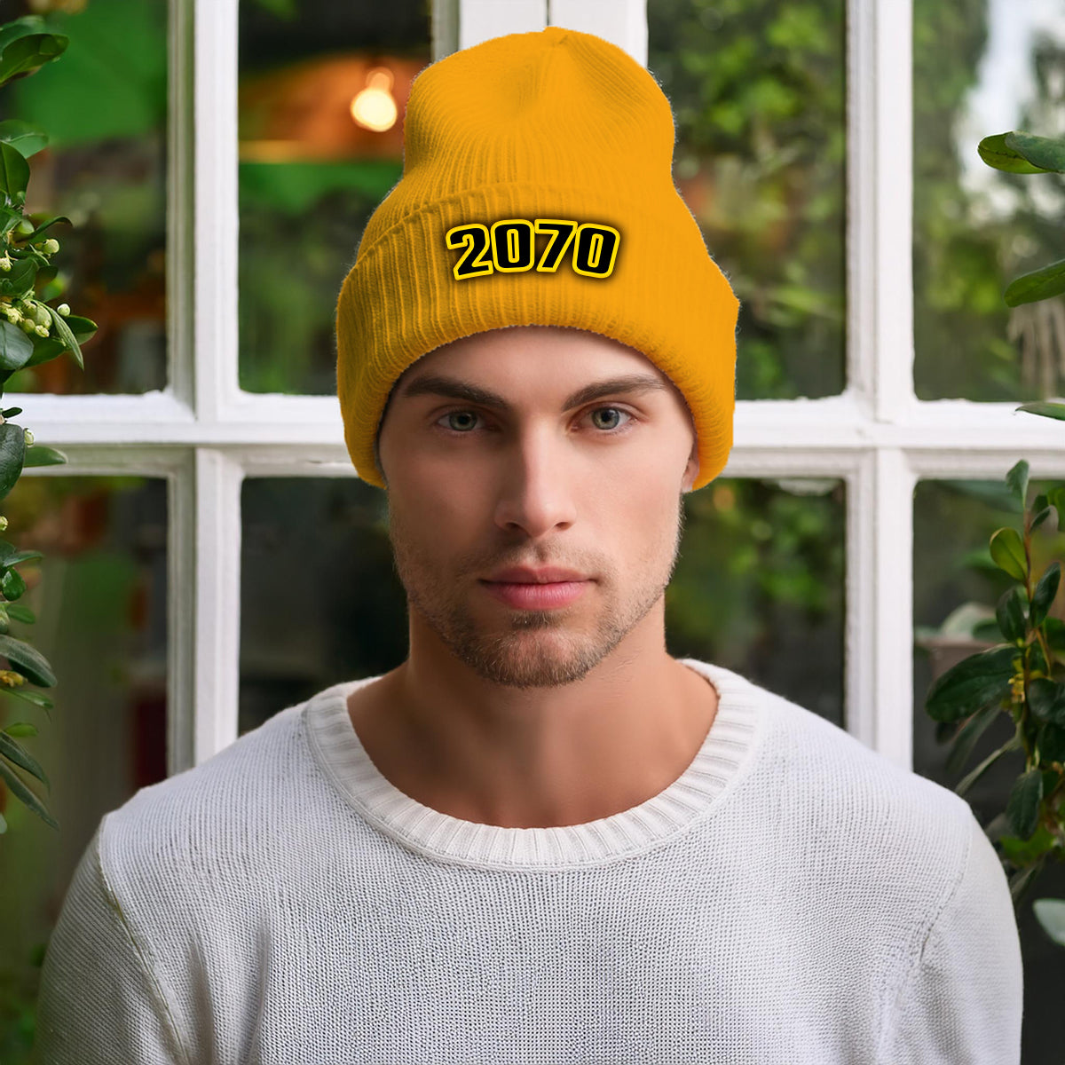 2070 Year Cuffed Beanie (Gold)