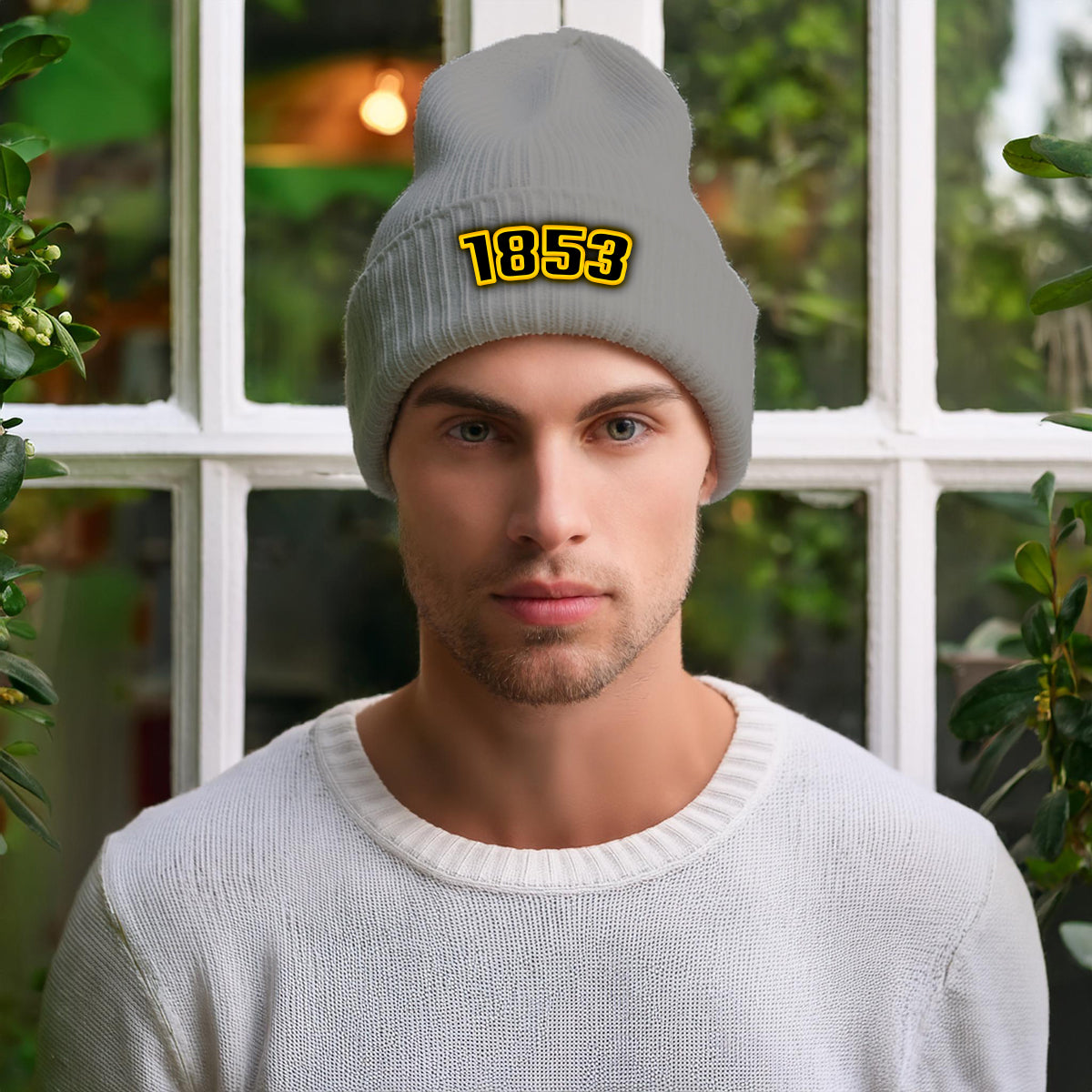 1853 Year Cuffed Beanie (Heather Grey)