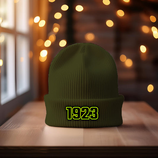 1923 Year Cuffed Beanie (Olive)