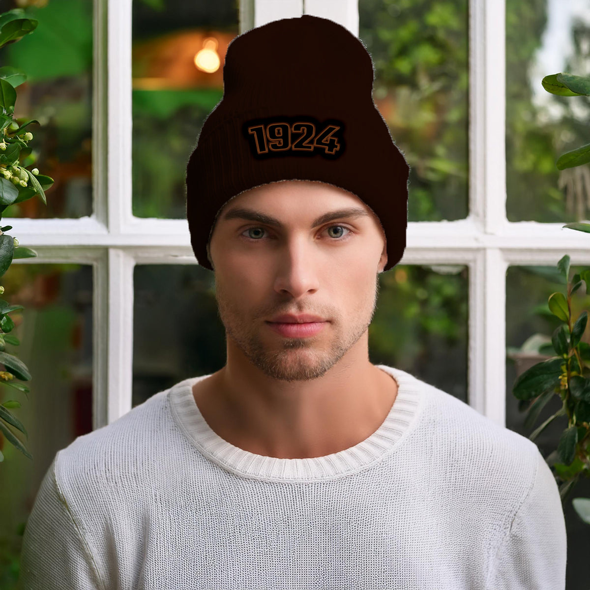 1924 Year Cuffed Beanie (Brown)