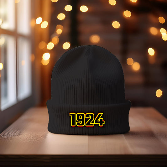 1924 Year Cuffed Beanie (Dark Grey)