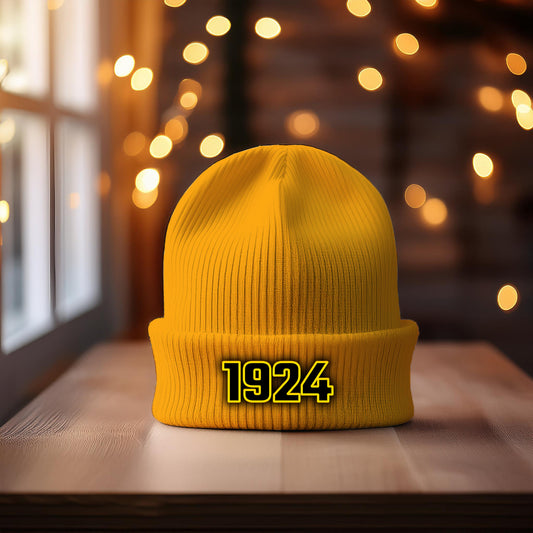 1924 Year Cuffed Beanie (Gold)