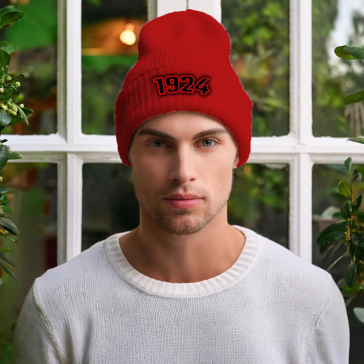 1924 Year Cuffed Beanie (Red)
