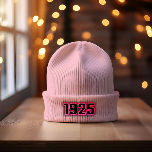 1925 Year Cuffed Beanie (Baby Pink)