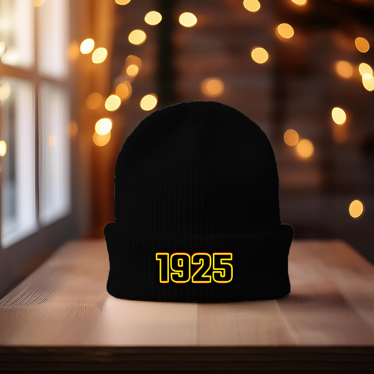 1925 Year Cuffed Beanie (Black)