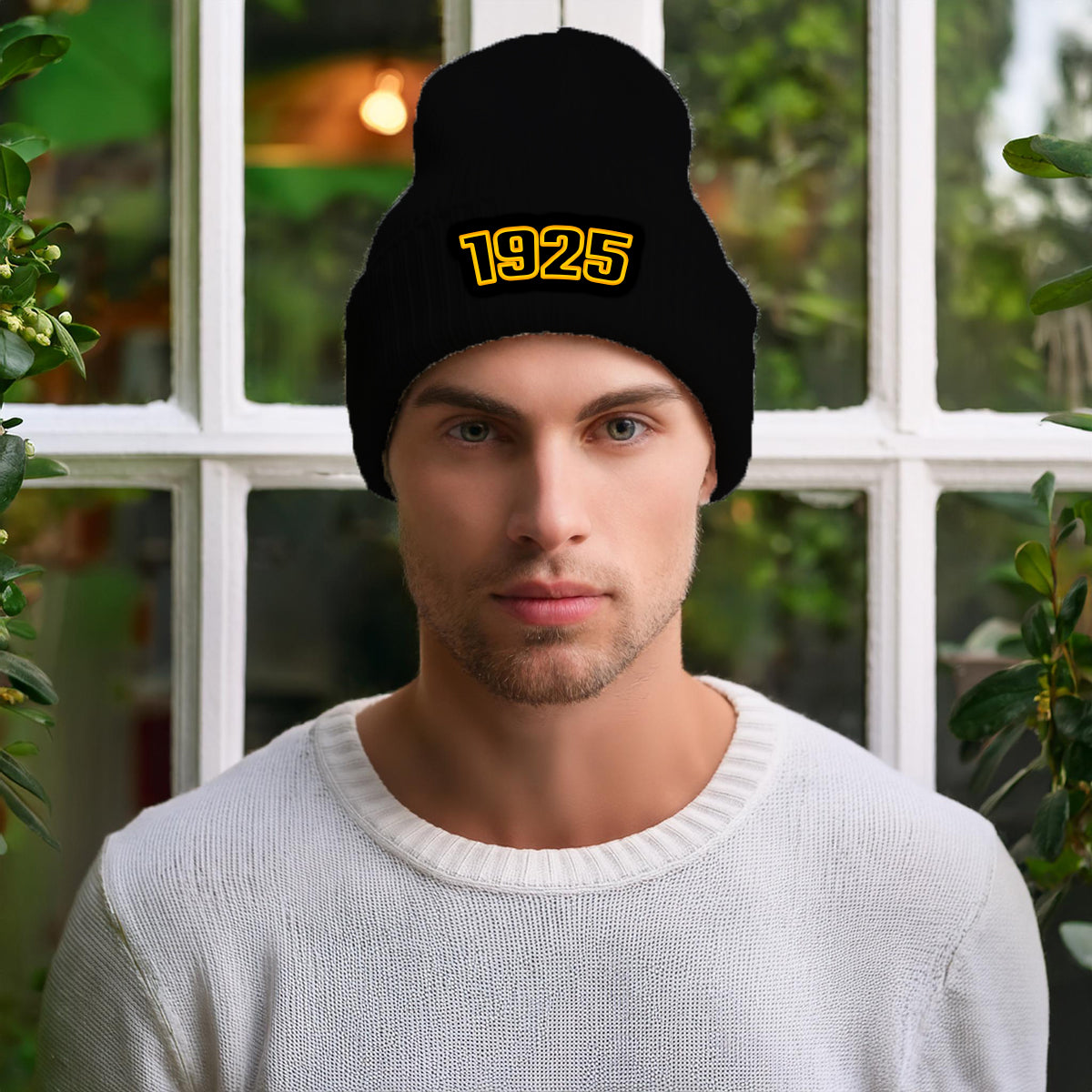 1925 Year Cuffed Beanie (Black)
