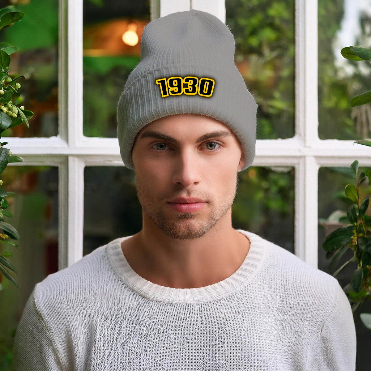 1930 Year Cuffed Beanie (Heather Grey)