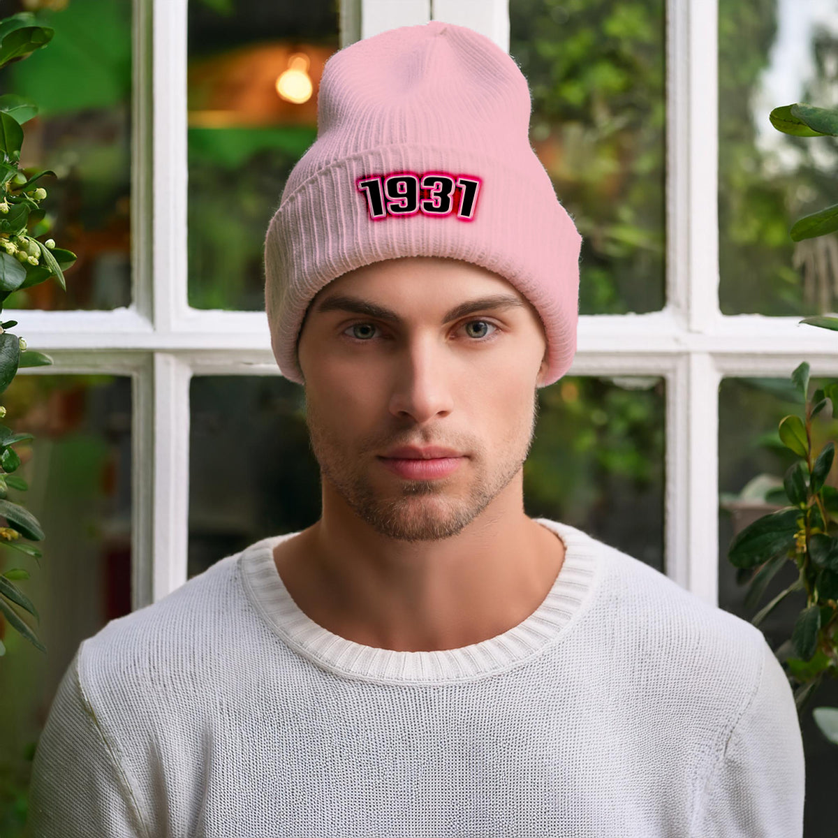 1931 Year Cuffed Beanie (Baby Pink)
