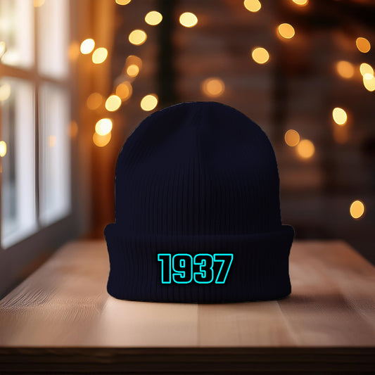 1937 Year Cuffed Beanie (Navy)