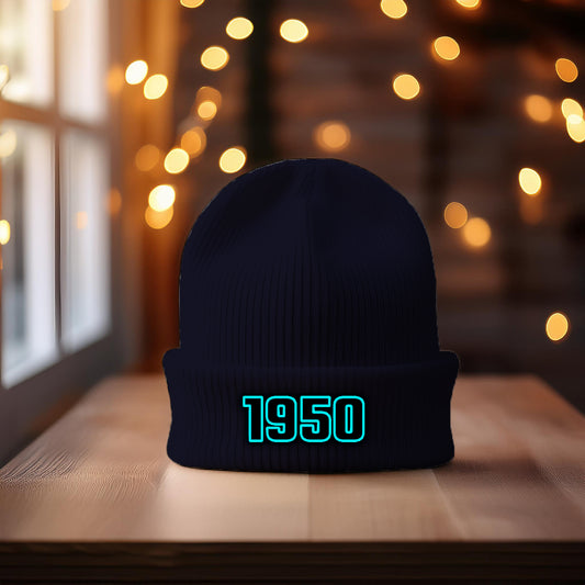 1950 Year Cuffed Beanie (Navy)