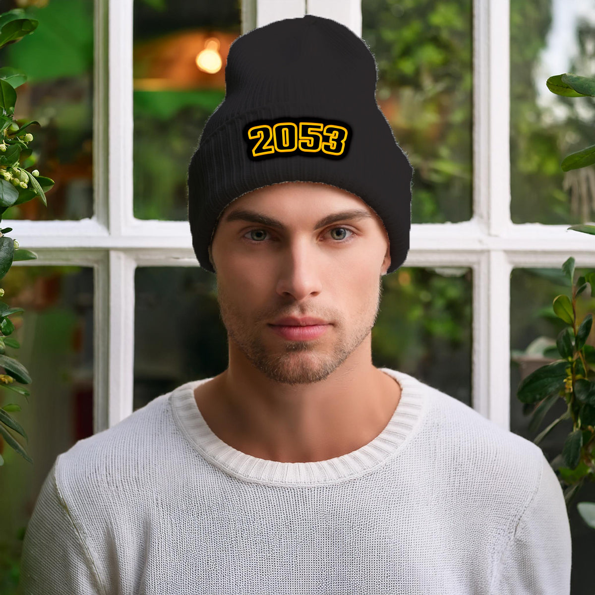 2053 Year Cuffed Beanie (Dark Grey)