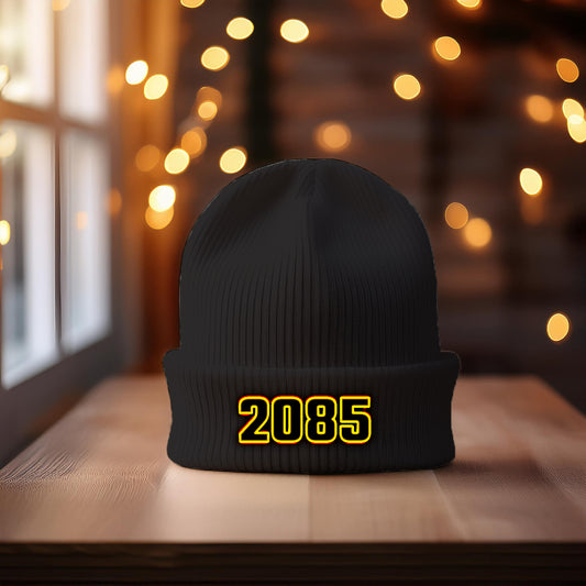 2085 Year Cuffed Beanie (Dark Grey)
